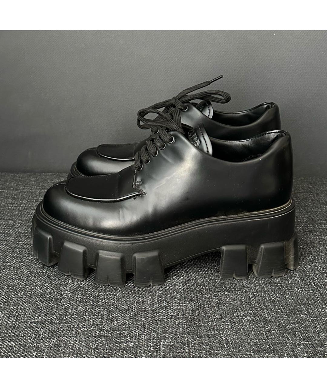 PRADA Черные кожаные ботинки, фото 8