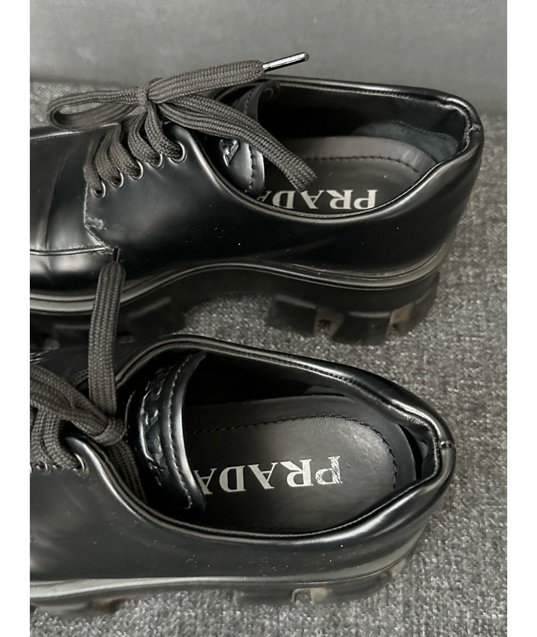 PRADA Черные кожаные ботинки, фото 3