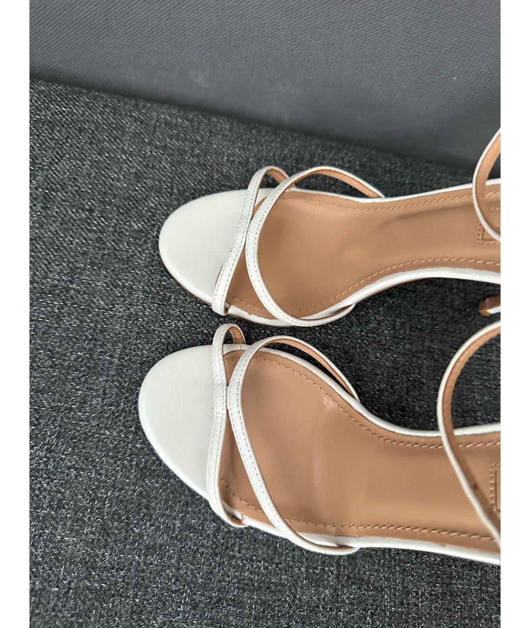 AQUAZZURA Белые кожаные босоножки, фото 2