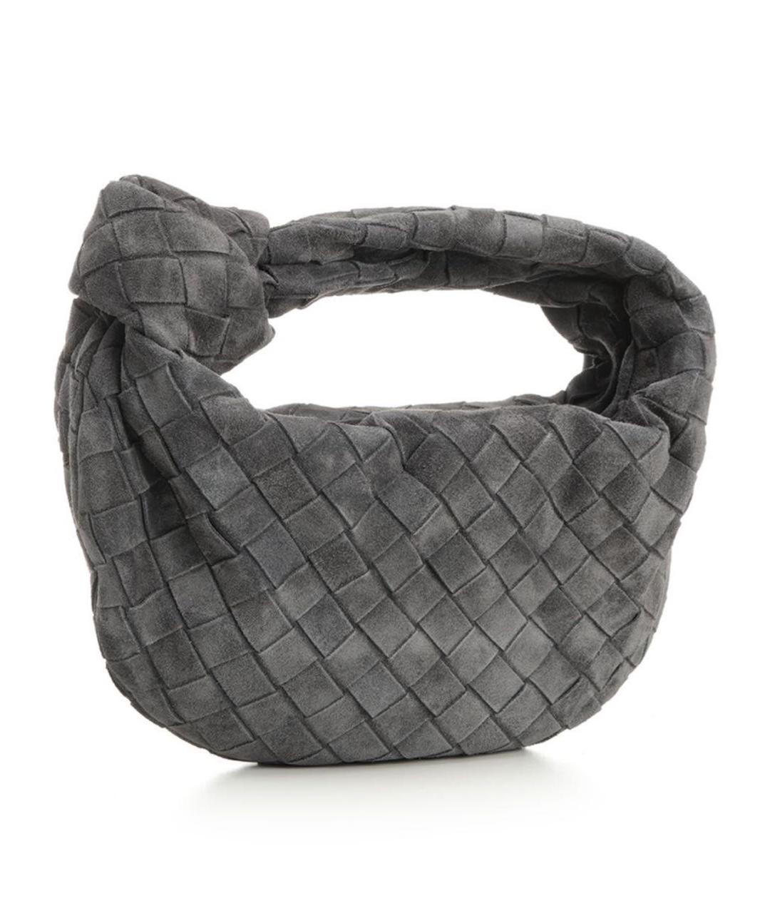 BOTTEGA VENETA Антрацитовая замшевая сумка с короткими ручками, фото 2
