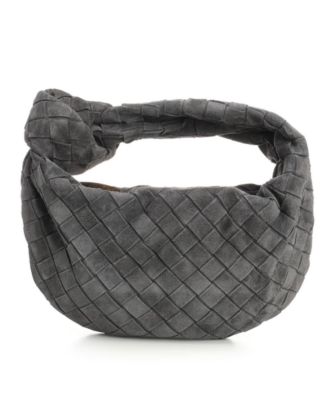 BOTTEGA VENETA Антрацитовая замшевая сумка с короткими ручками, фото 1