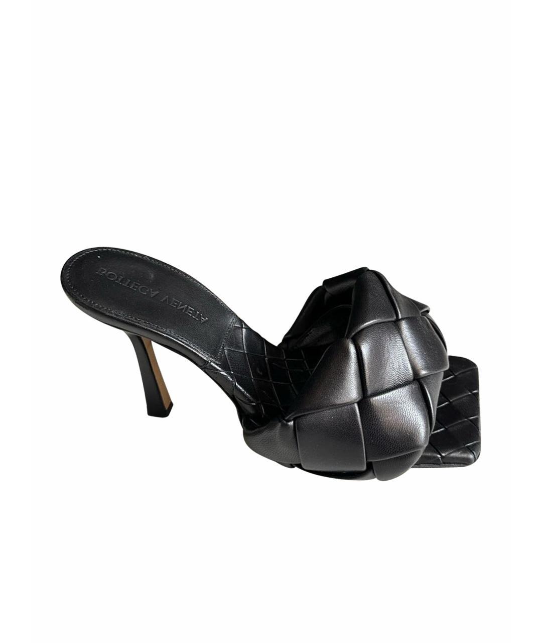 BOTTEGA VENETA Черные кожаные мюли, фото 7