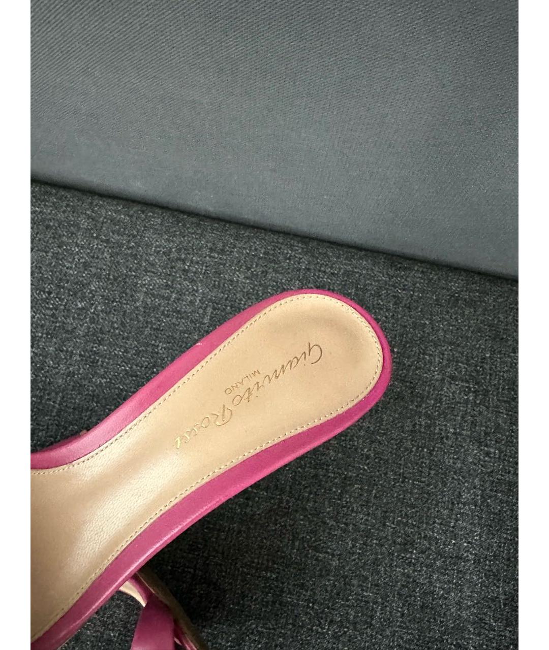 GIANVITO ROSSI Розовые кожаные мюли, фото 3