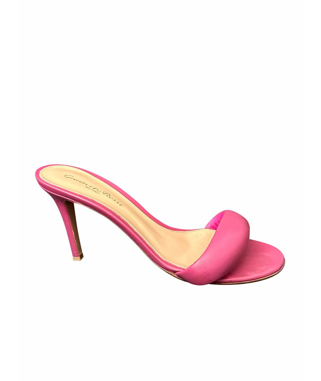 GIANVITO ROSSI Розовые кожаные мюли, фото 1