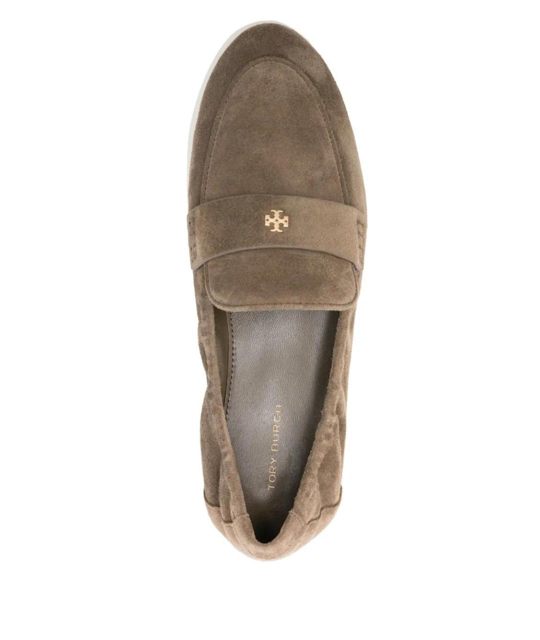 TORY BURCH Бежевые замшевые лоферы, фото 4