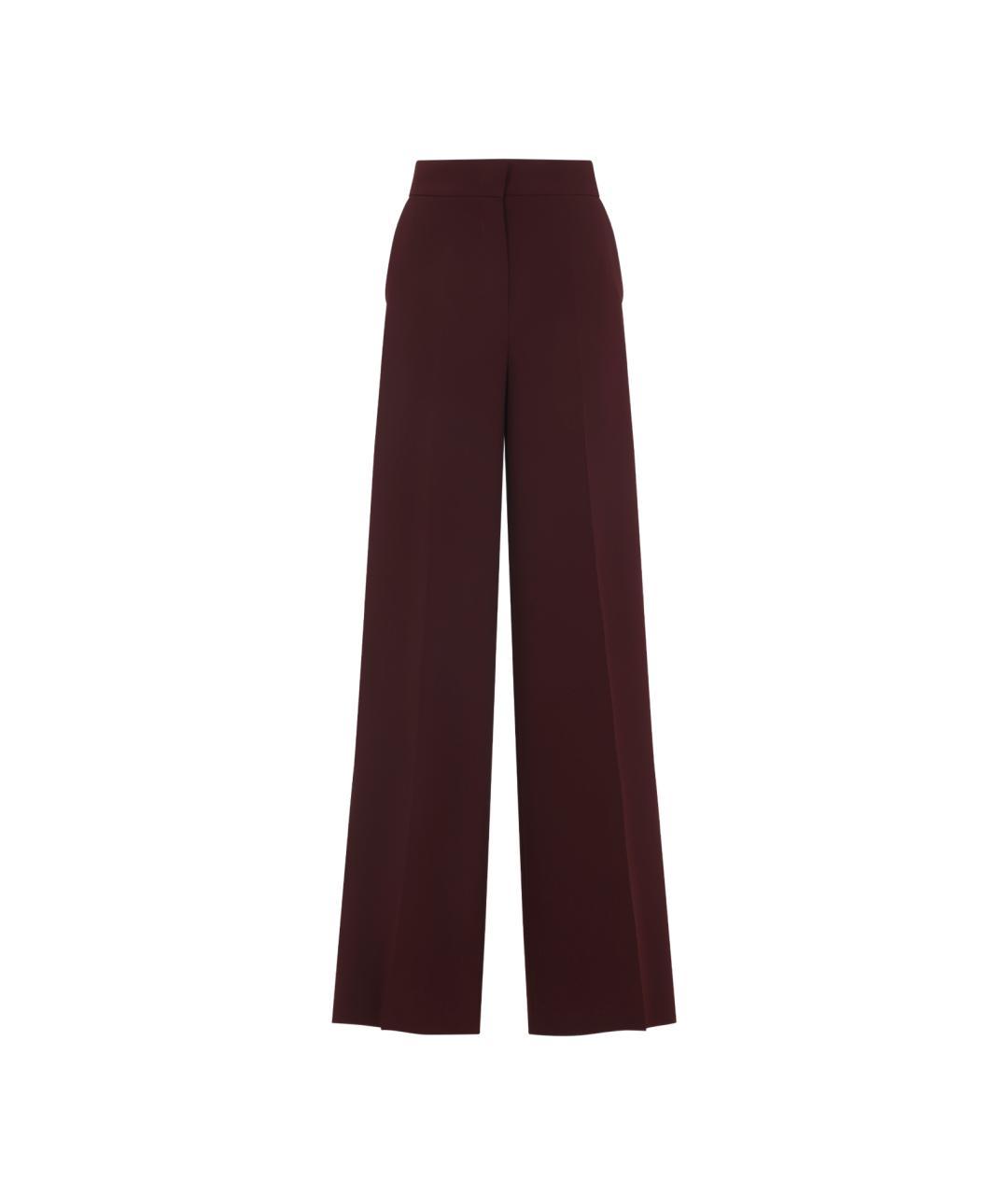 MAX MARA Бордовые шерстяные прямые брюки, фото 1