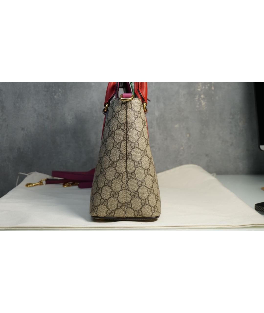 GUCCI Розовая кожаная сумка тоут, фото 3