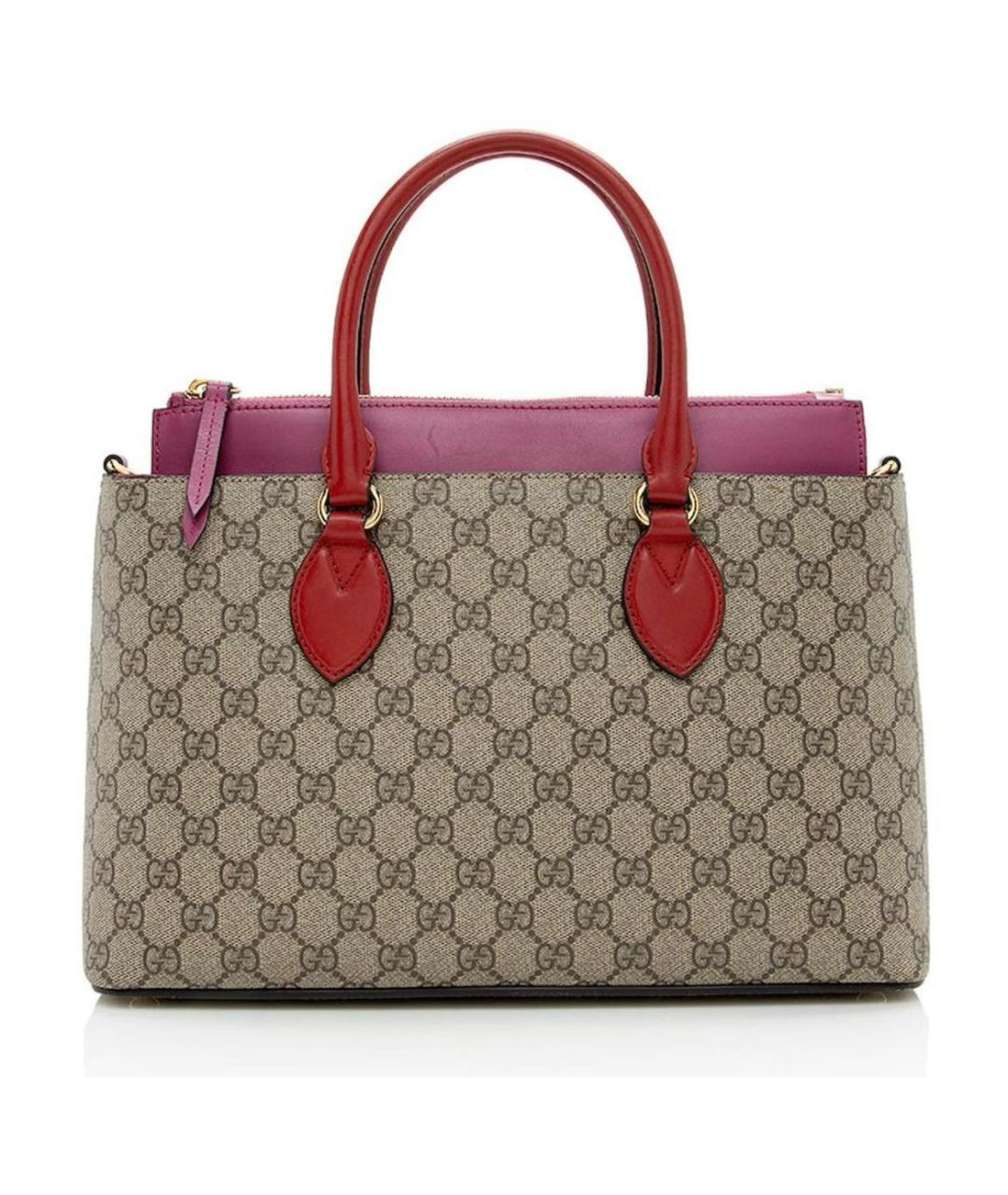 GUCCI Розовая кожаная сумка тоут, фото 1