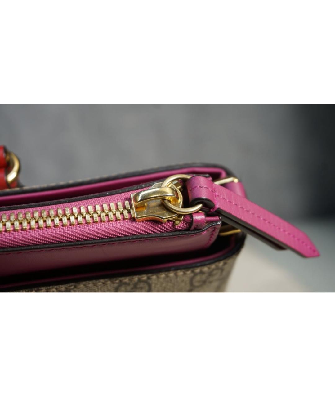 GUCCI Розовая кожаная сумка тоут, фото 8