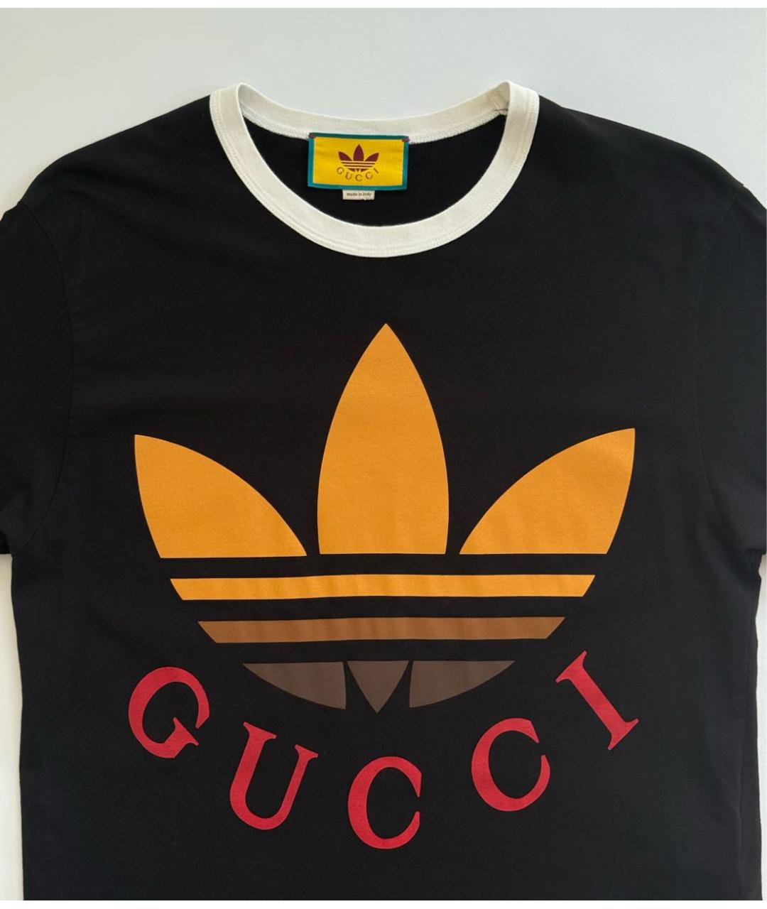 GUCCI Черная хлопковая футболка, фото 3