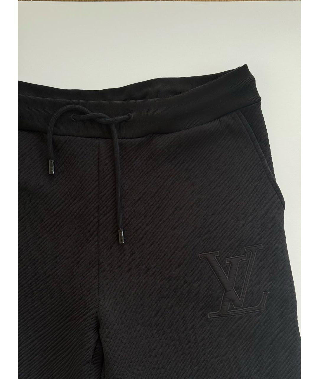 LOUIS VUITTON Черные хлопковые повседневные брюки, фото 3