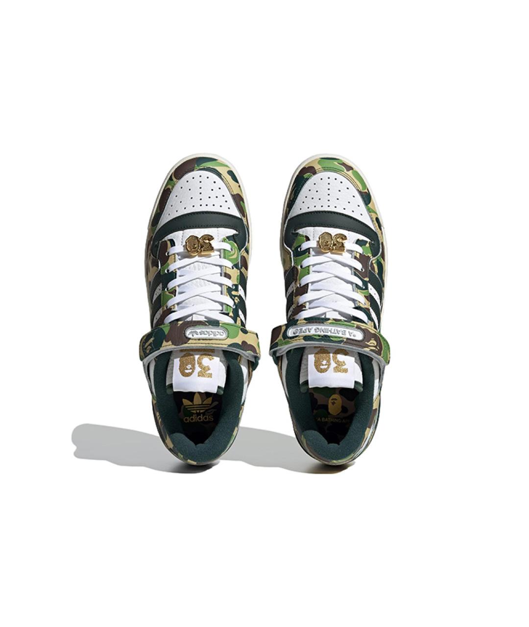 ADIDAS Зеленые кожаные кроссовки, фото 5