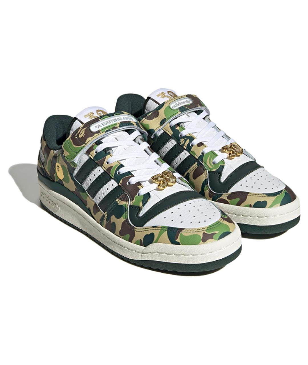 ADIDAS Зеленые кожаные кроссовки, фото 3