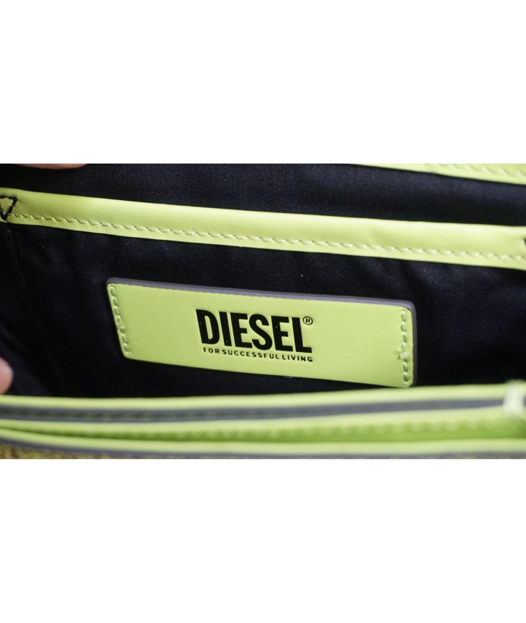 DIESEL Зеленая кожаная сумка через плечо, фото 4