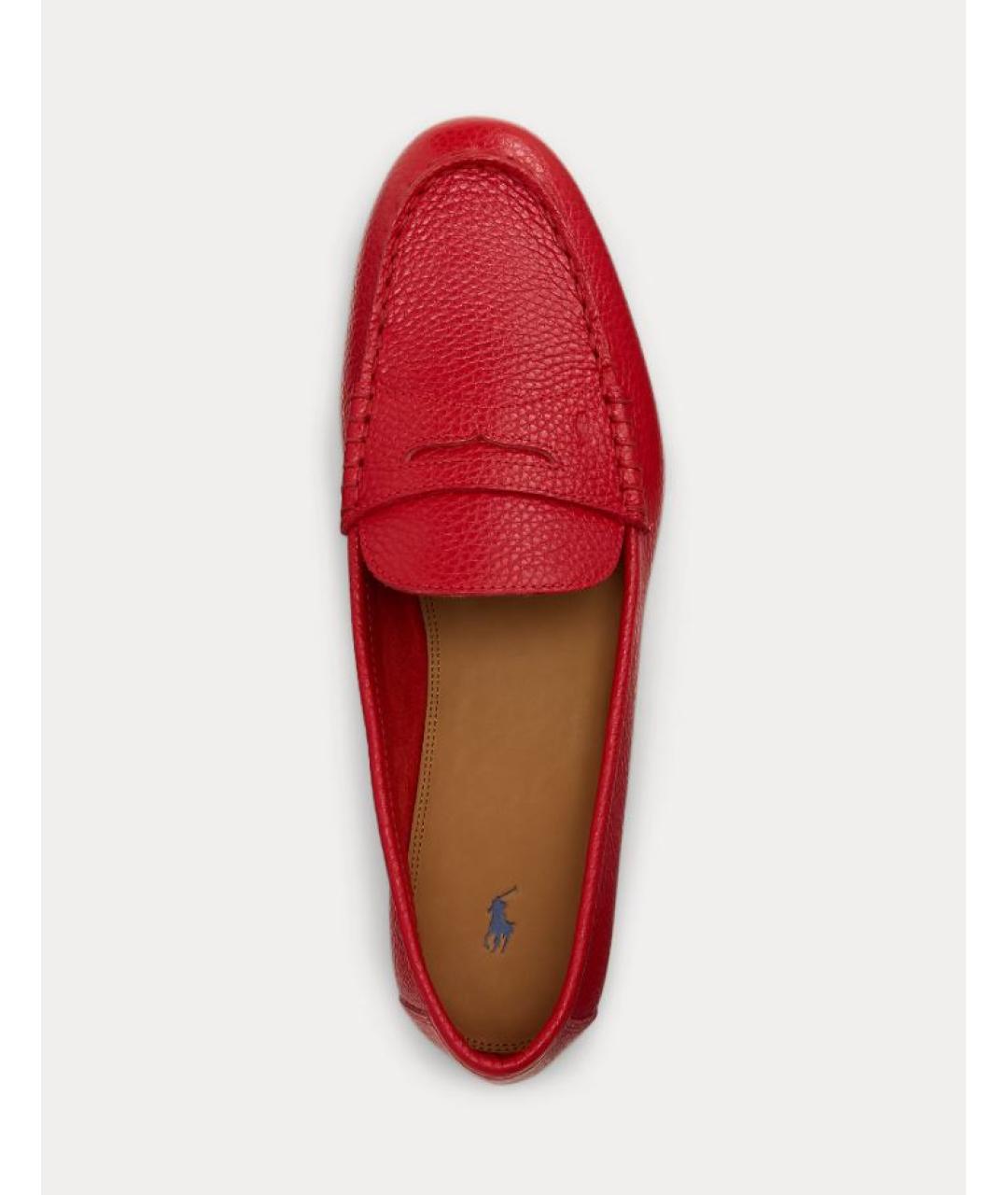POLO RALPH LAUREN Красные кожаные мокасины, фото 7