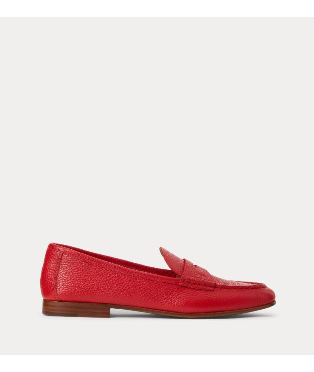 POLO RALPH LAUREN Красные кожаные мокасины, фото 10