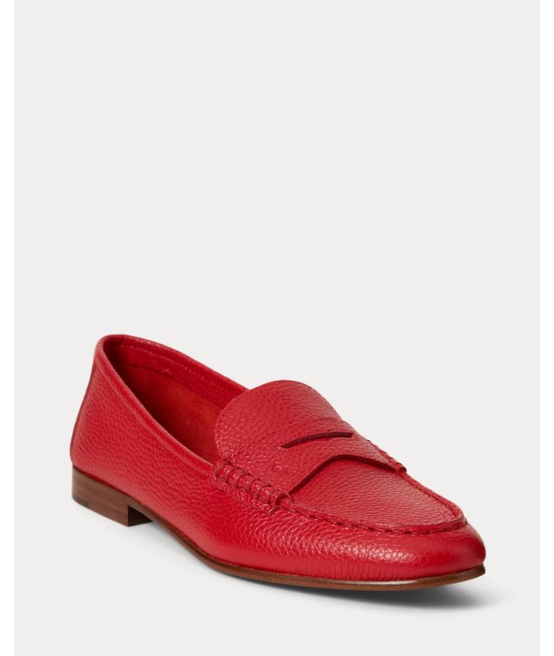 POLO RALPH LAUREN Красные кожаные мокасины, фото 9