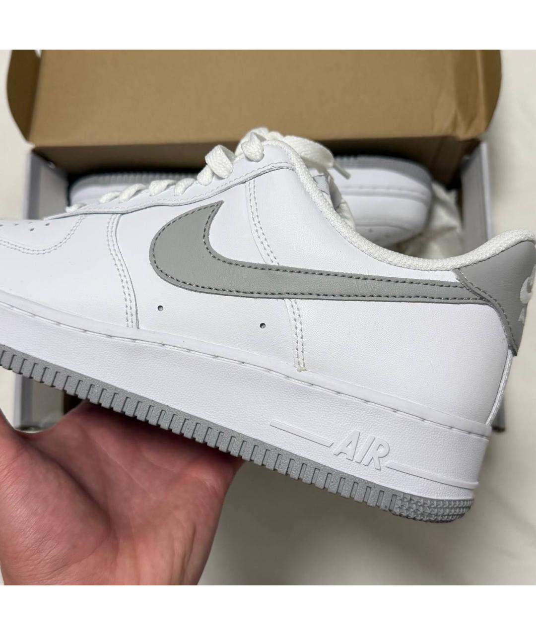 NIKE Белые кожаные низкие кроссовки / кеды, фото 7