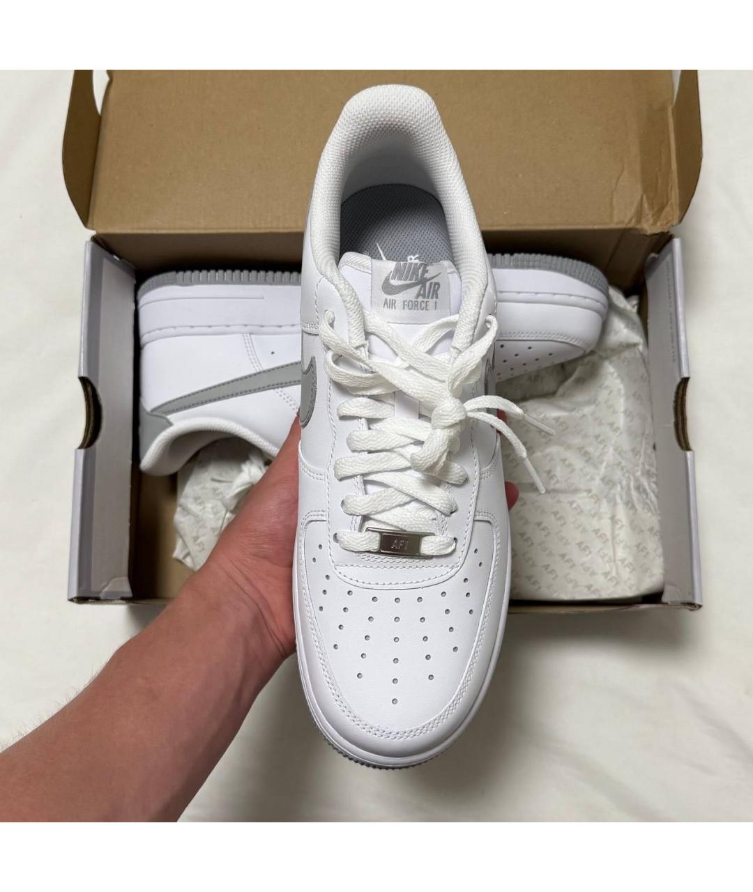 NIKE Белые кожаные низкие кроссовки / кеды, фото 4