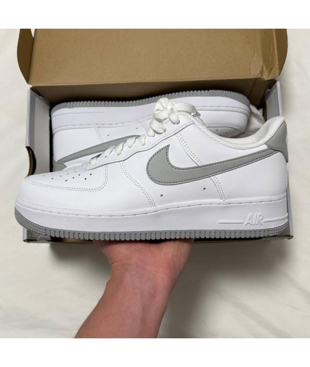 NIKE Белые кожаные низкие кроссовки / кеды, фото 5