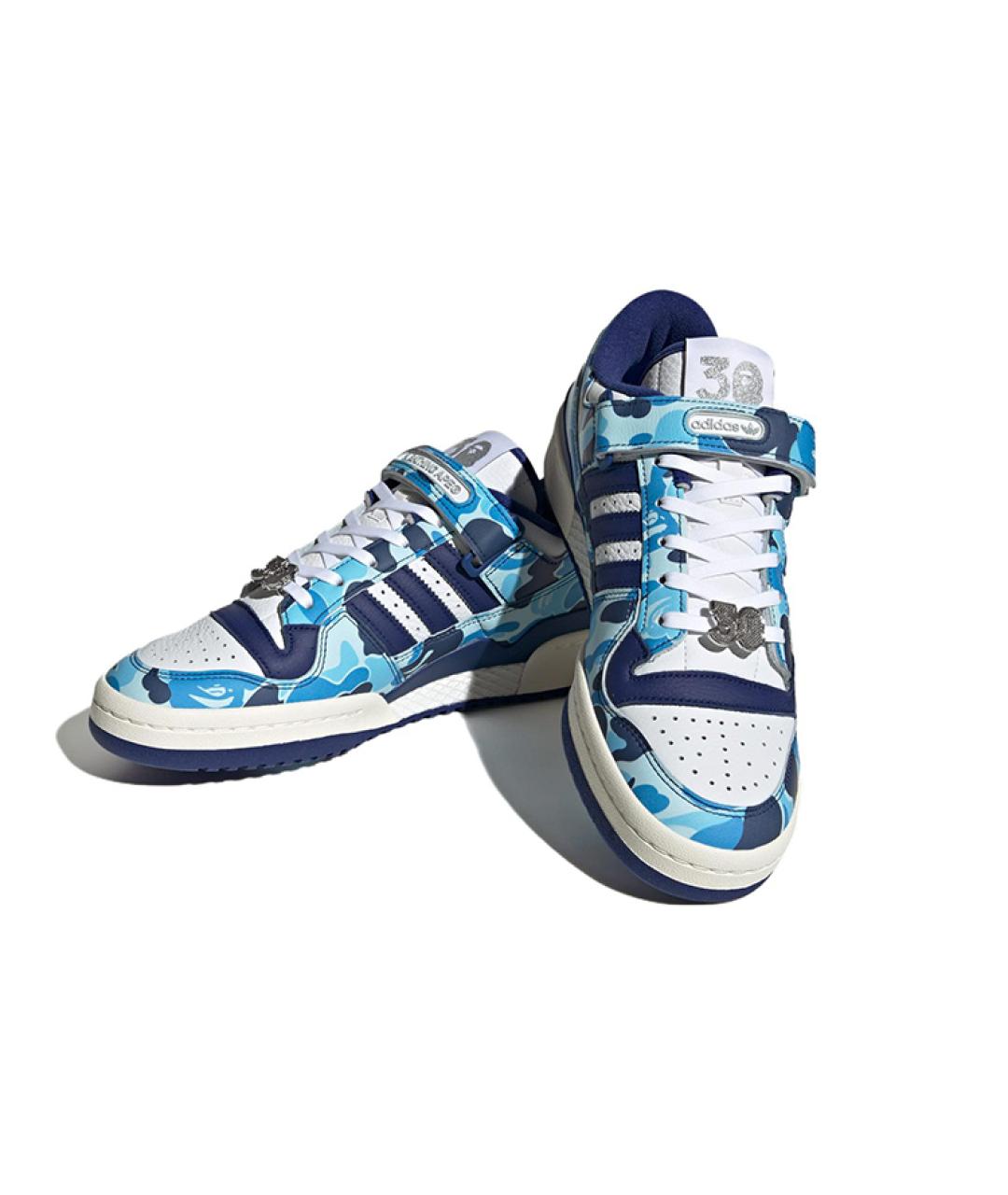 ADIDAS Синие кожаные кроссовки, фото 3