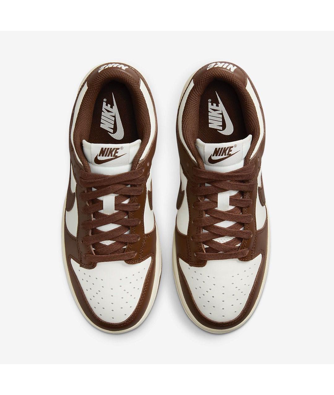 NIKE Коричневые кожаные низкие кроссовки / кеды, фото 3