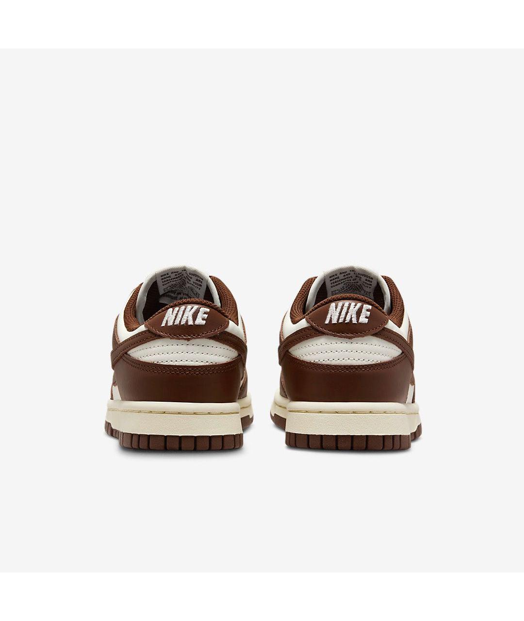 NIKE Коричневые кожаные низкие кроссовки / кеды, фото 4