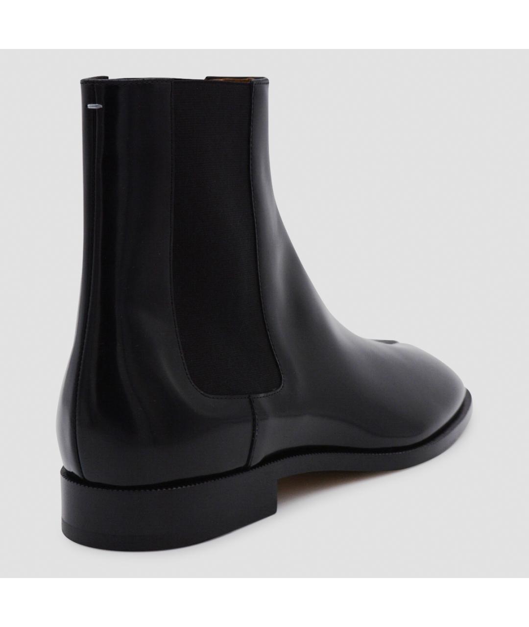 MAISON MARGIELA Черные кожаные высокие ботинки, фото 3