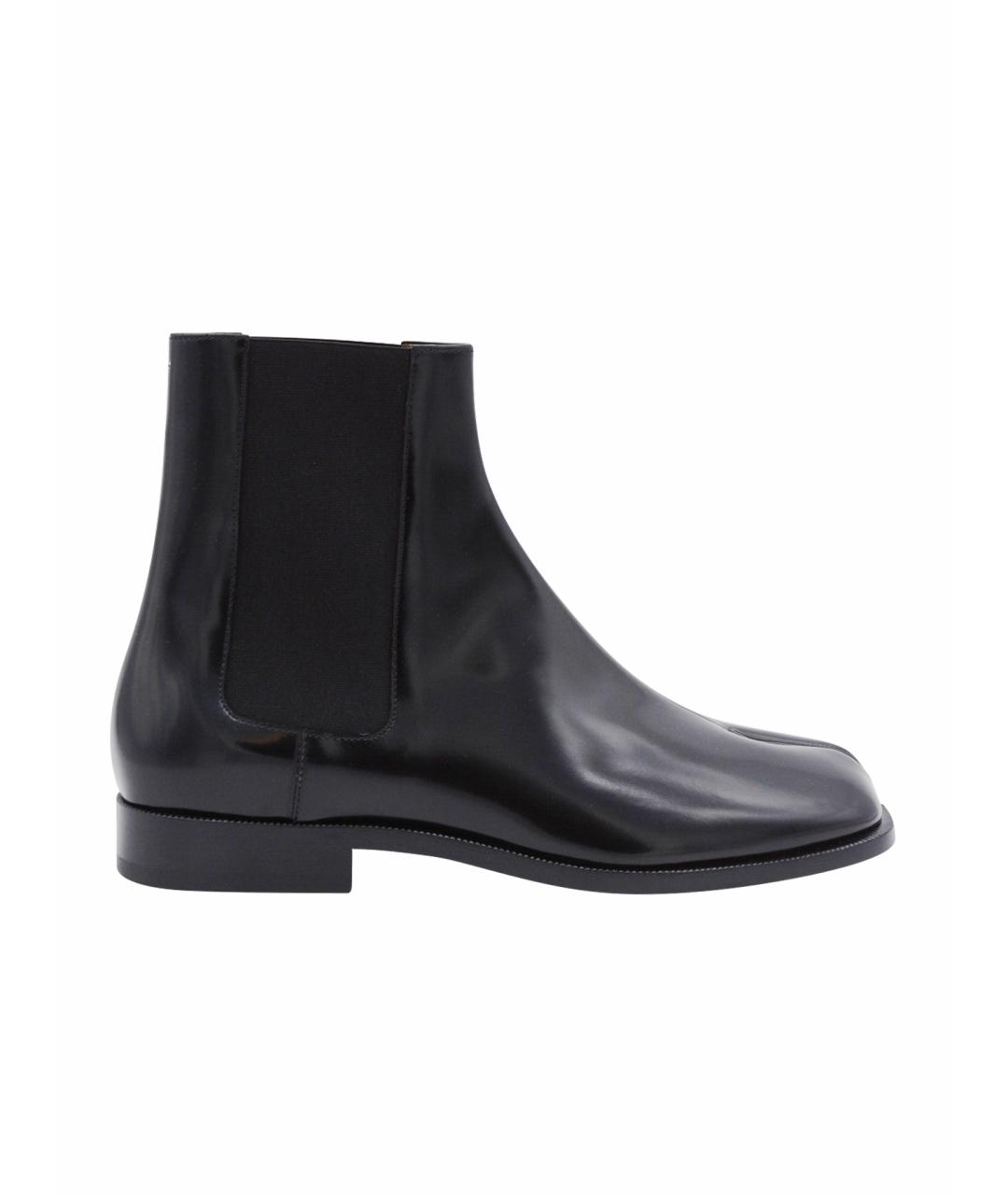MAISON MARGIELA Черные кожаные высокие ботинки, фото 1