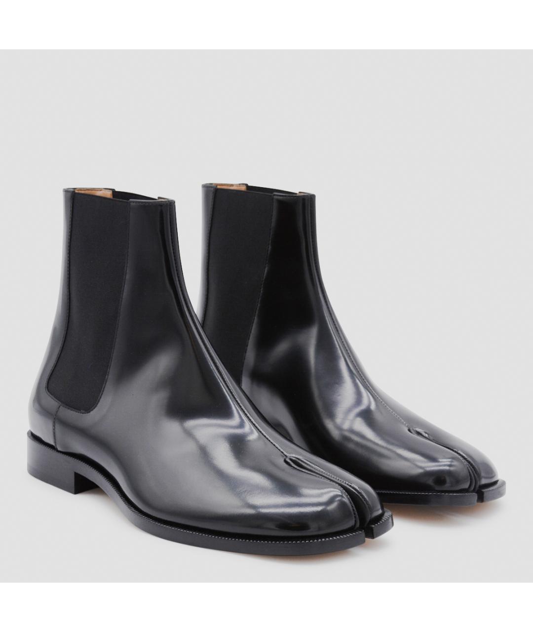 MAISON MARGIELA Черные кожаные высокие ботинки, фото 2