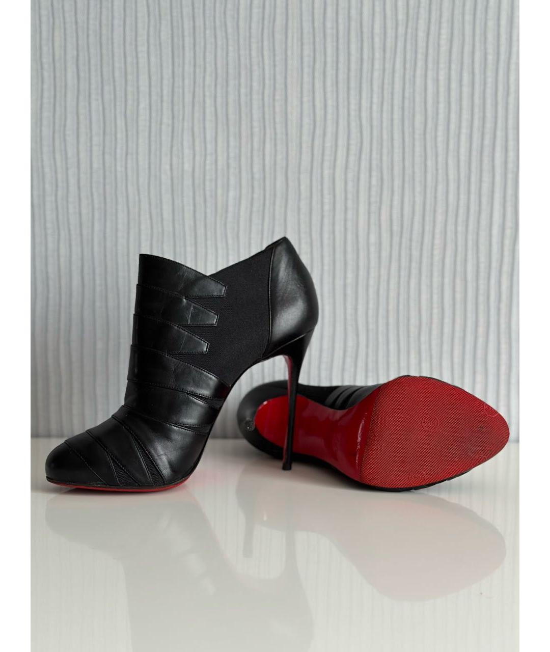 CHRISTIAN LOUBOUTIN Черные кожаные ботильоны, фото 6