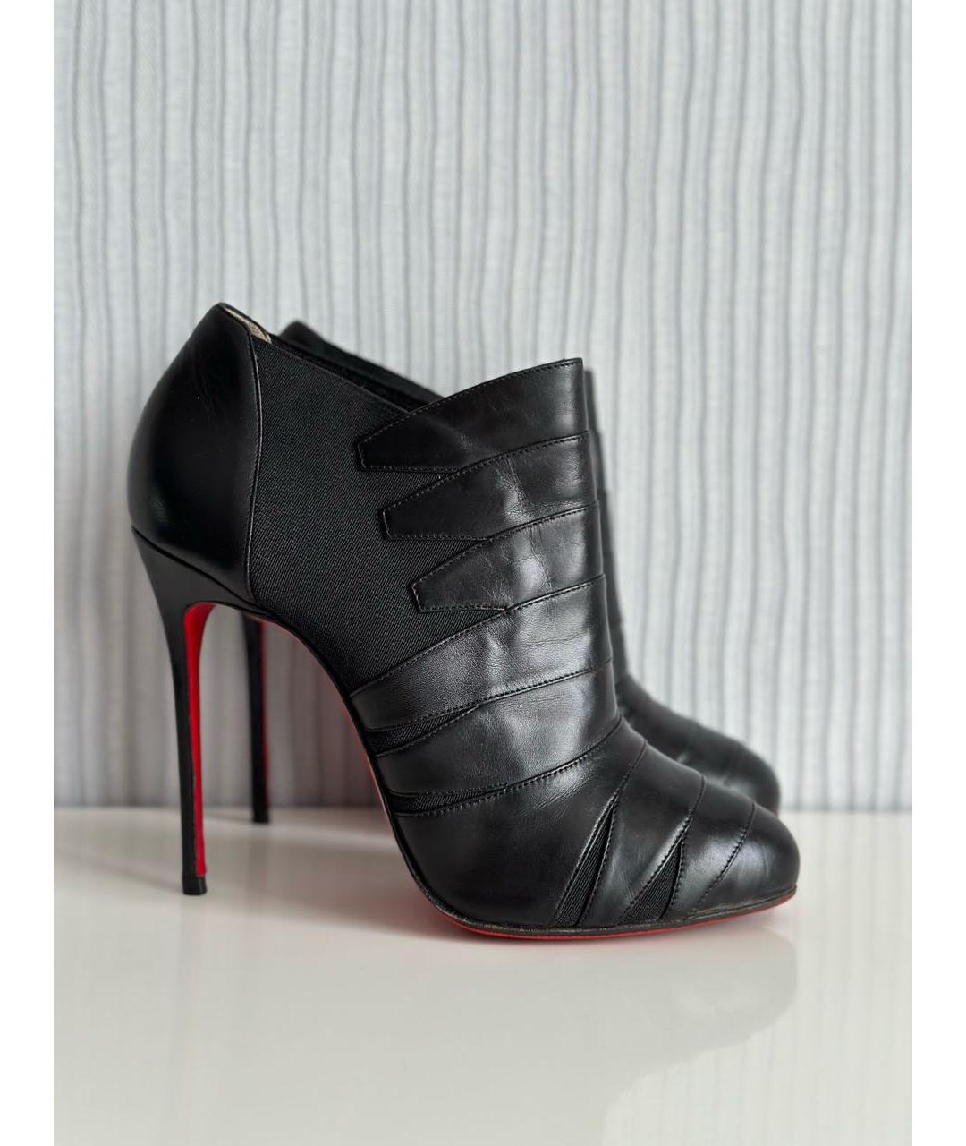 CHRISTIAN LOUBOUTIN Черные кожаные ботильоны, фото 5