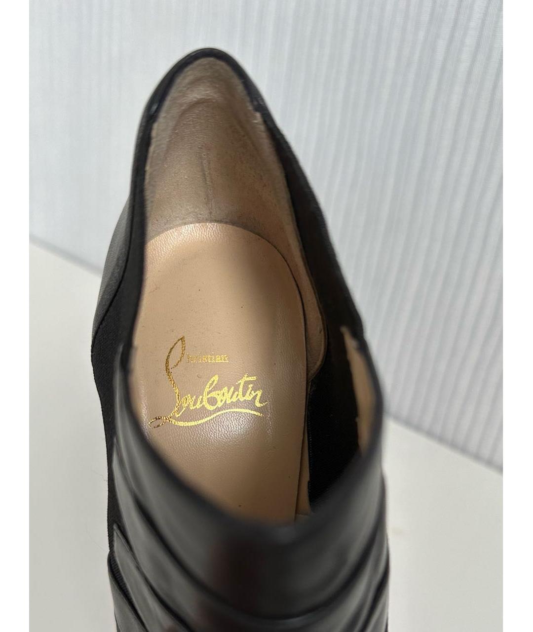 CHRISTIAN LOUBOUTIN Черные кожаные ботильоны, фото 8