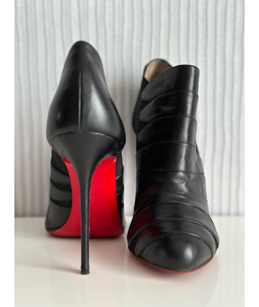 CHRISTIAN LOUBOUTIN Черные кожаные ботильоны, фото 7