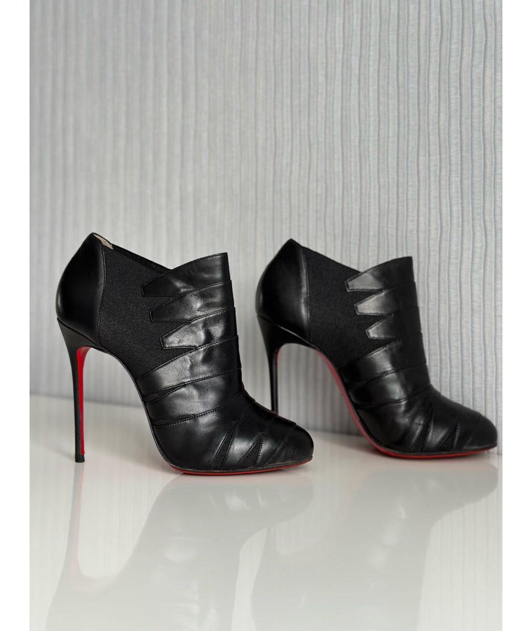 CHRISTIAN LOUBOUTIN Черные кожаные ботильоны, фото 9