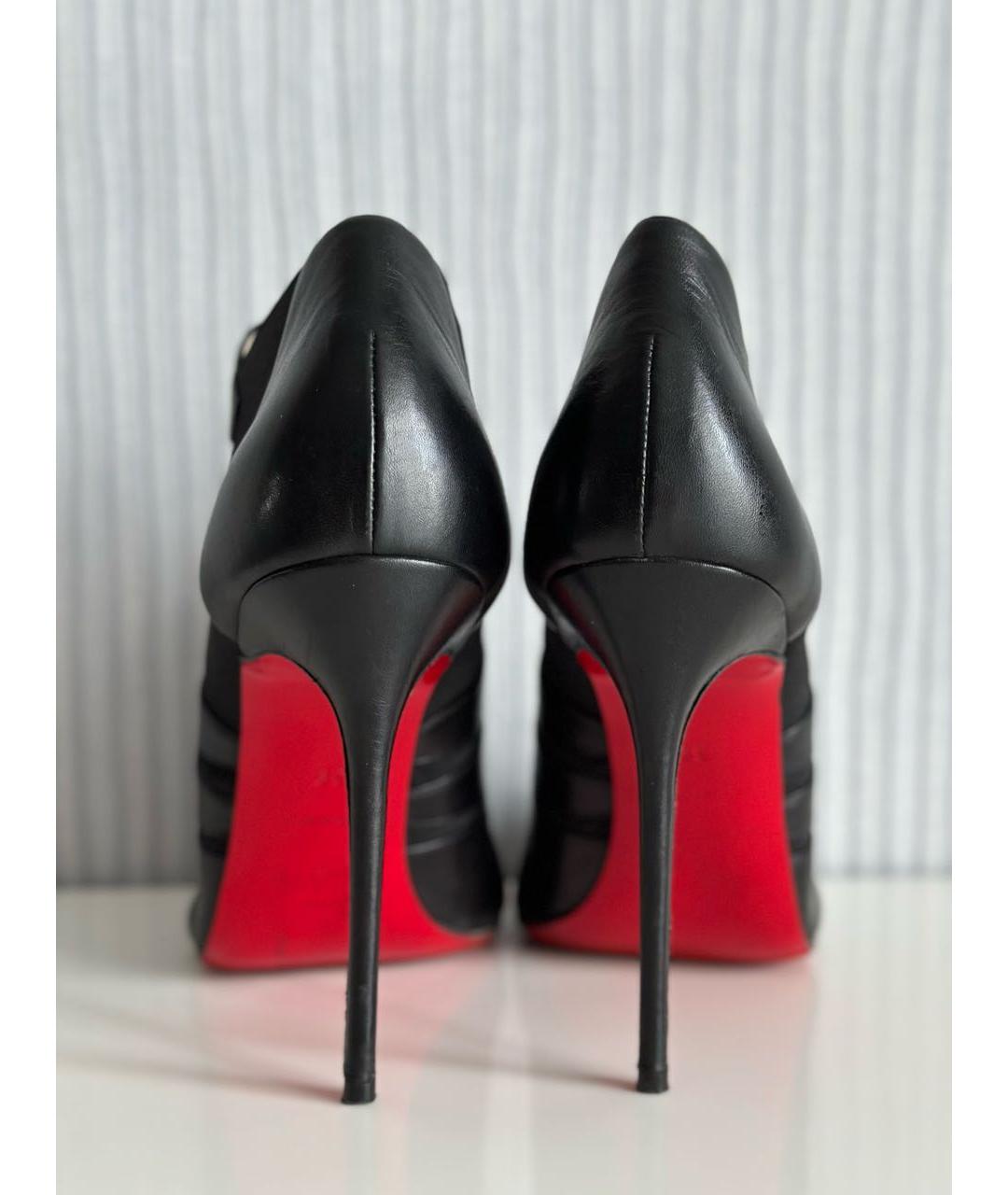 CHRISTIAN LOUBOUTIN Черные кожаные ботильоны, фото 4