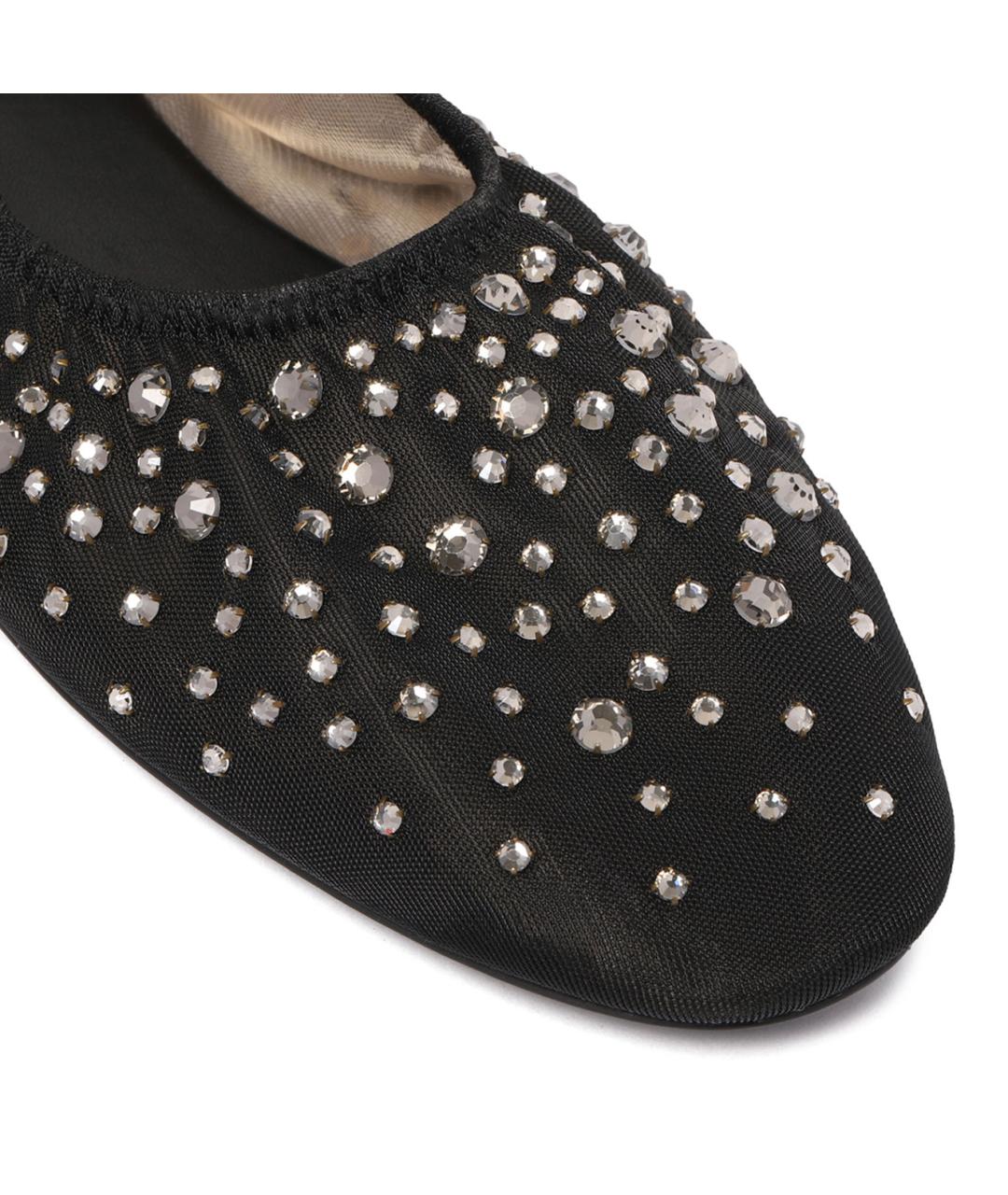 TORY BURCH Черные текстильные балетки, фото 4