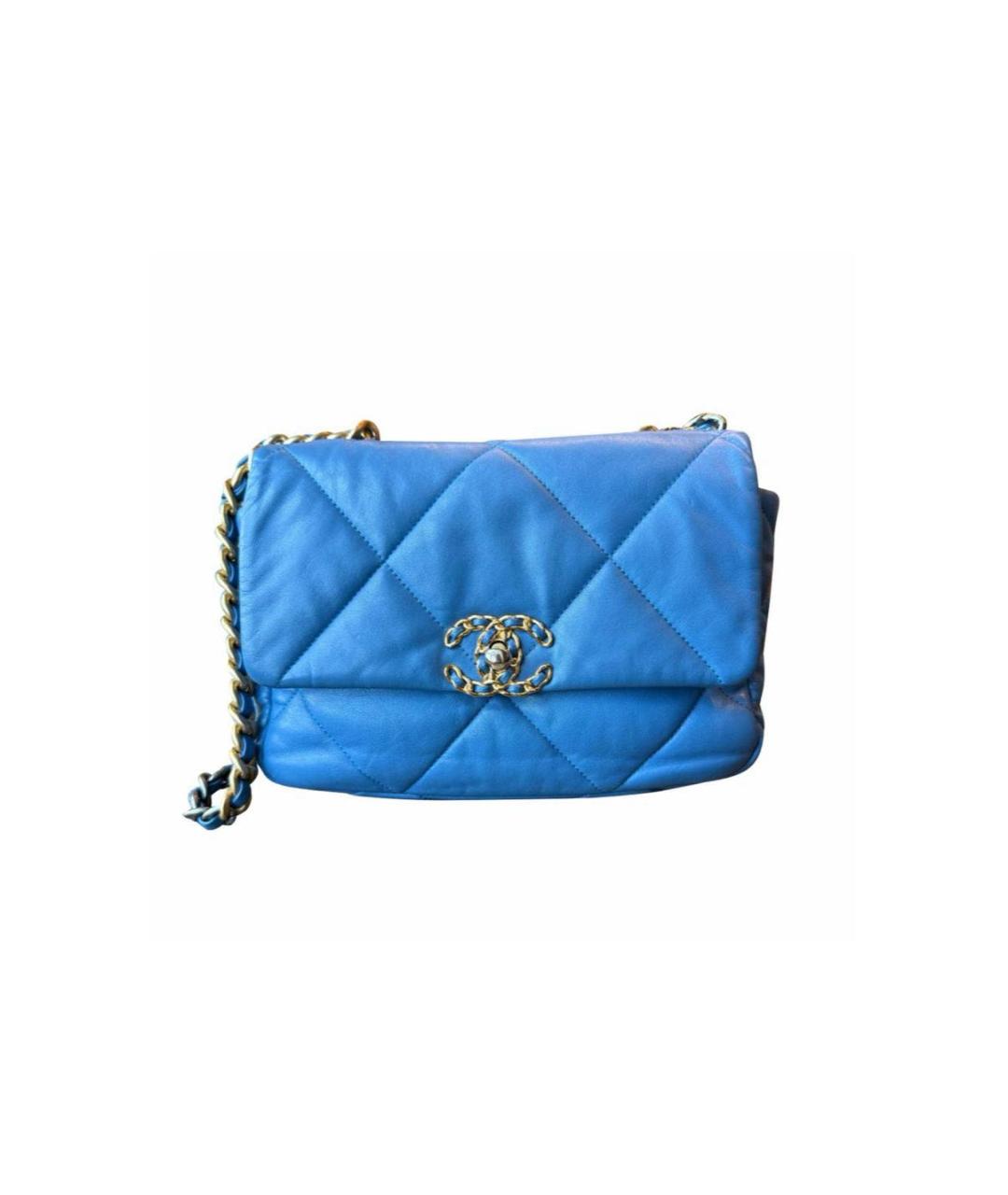 CHANEL Голубая кожаная сумка через плечо, фото 1