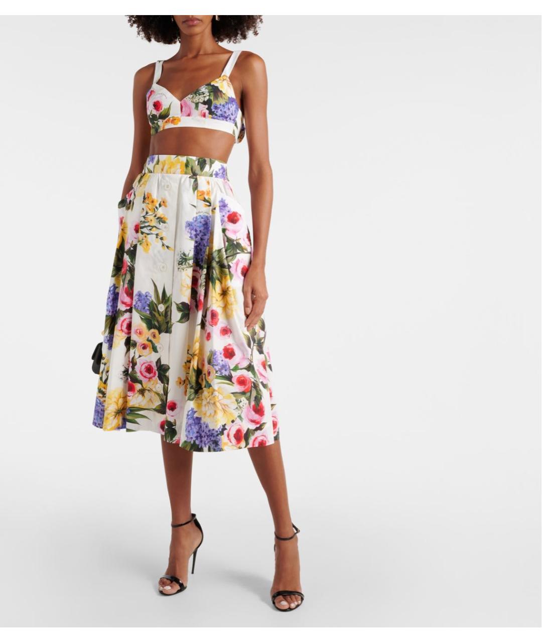 DOLCE&GABBANA Белая юбка миди, фото 2