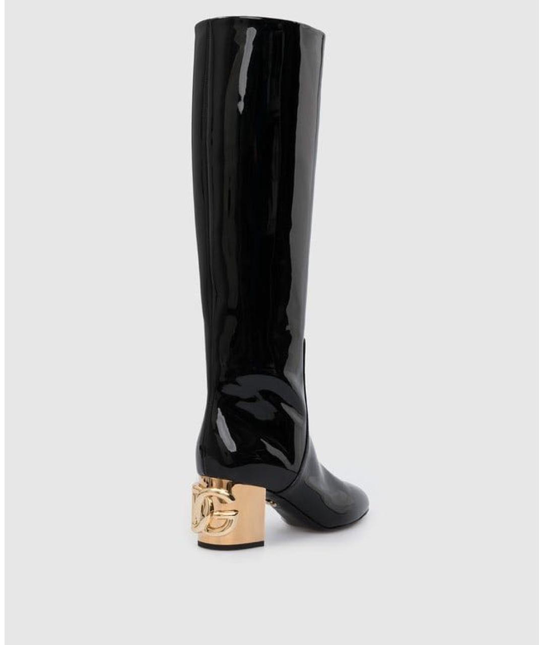 DOLCE&GABBANA Черные сапоги из лакированной кожи, фото 5