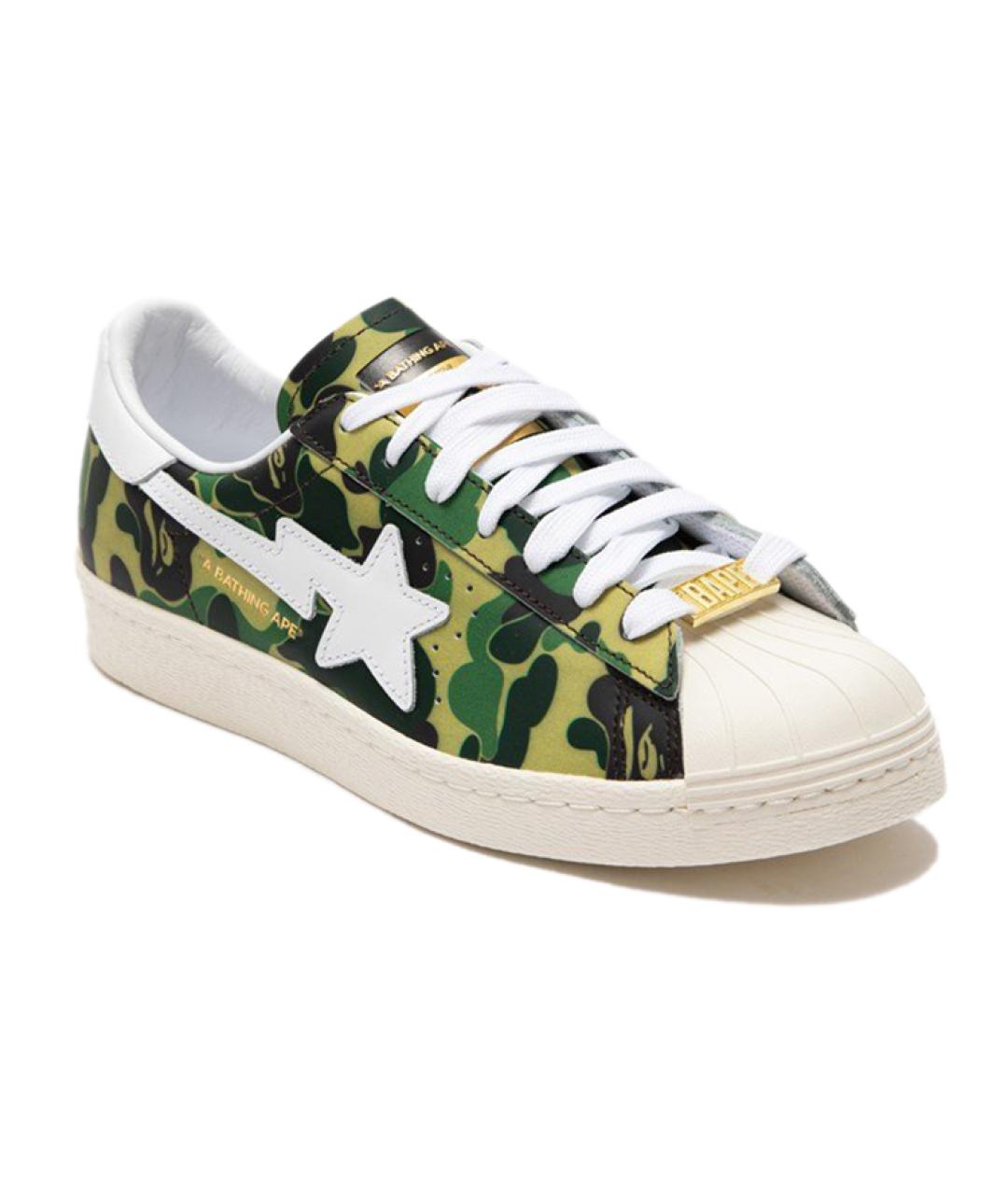 ADIDAS Зеленые кожаные кроссовки, фото 3