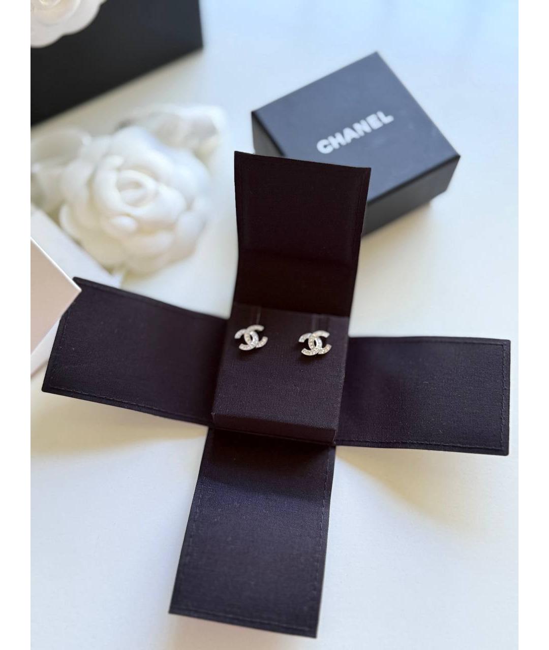 CHANEL Серебряные металлические серьги, фото 4