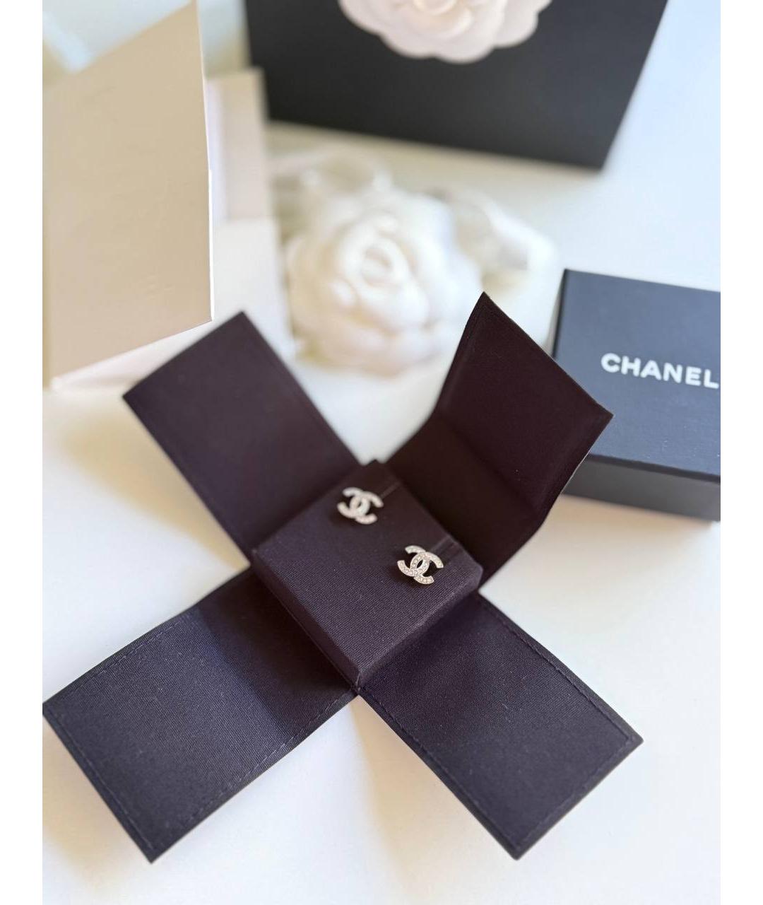 CHANEL Серебряные металлические серьги, фото 2