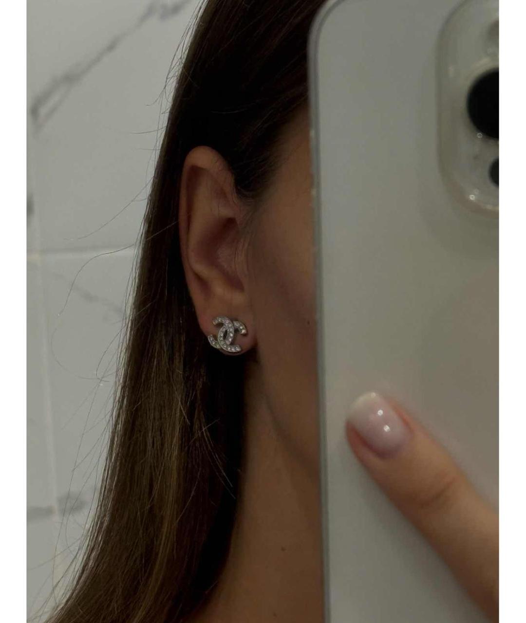 CHANEL Серебряные металлические серьги, фото 3