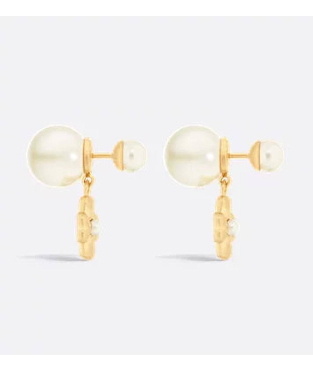 CHRISTIAN DIOR Золотые металлические серьги, фото 3