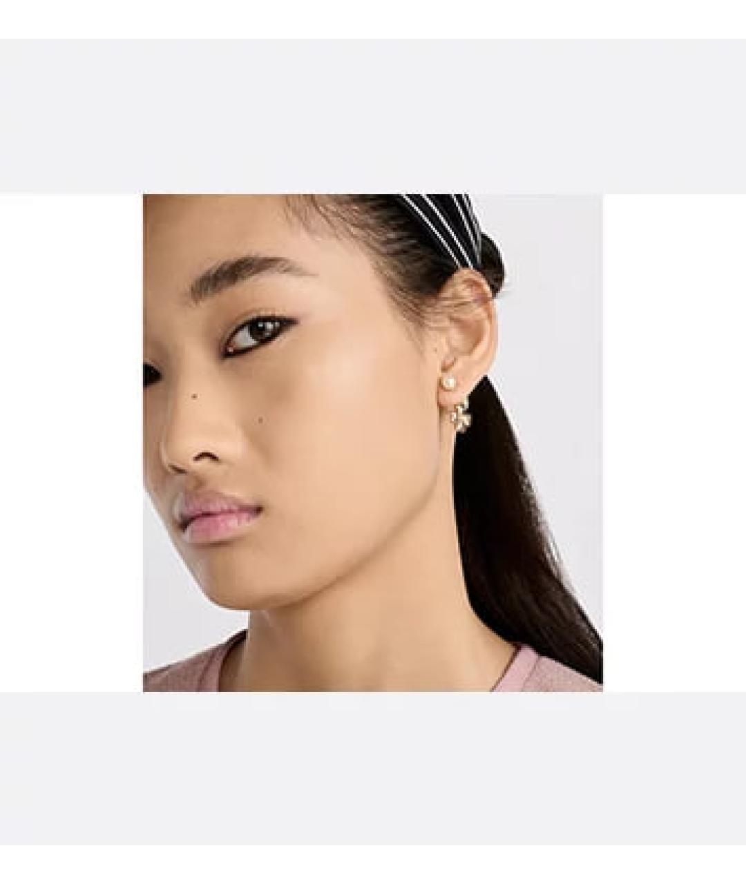 CHRISTIAN DIOR Золотые металлические серьги, фото 4