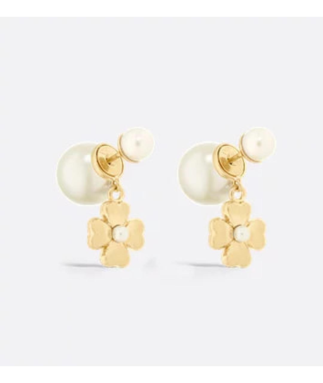 CHRISTIAN DIOR Золотые металлические серьги, фото 5