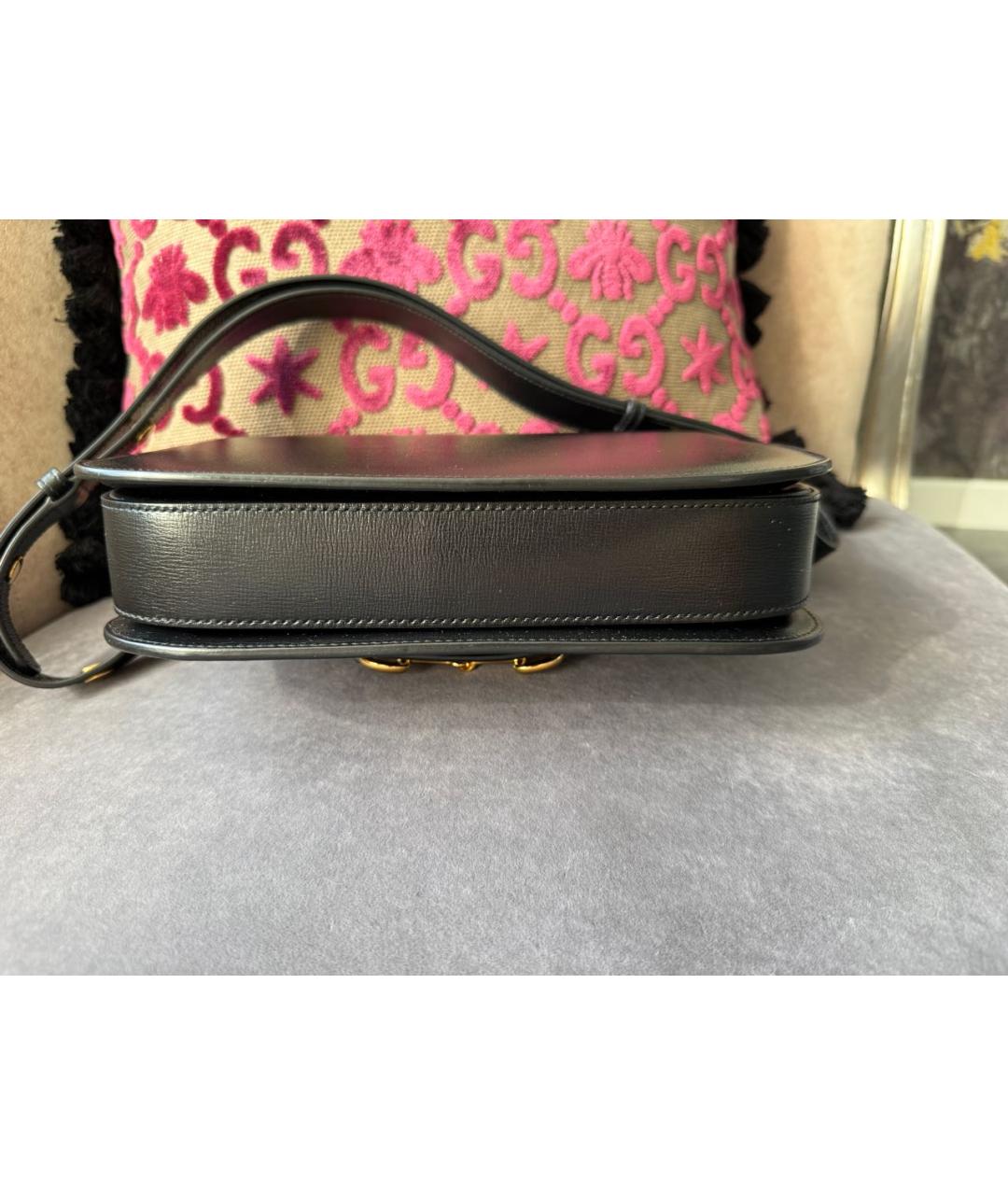 GUCCI Черная сумка через плечо из лакированной кожи, фото 6
