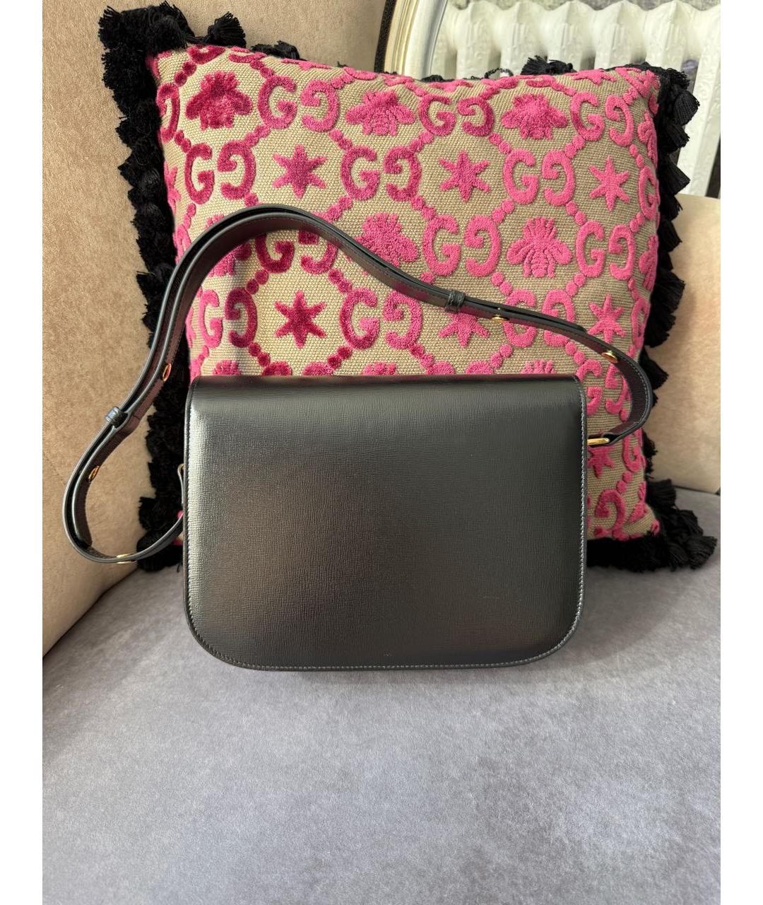 GUCCI Черная сумка через плечо из лакированной кожи, фото 2