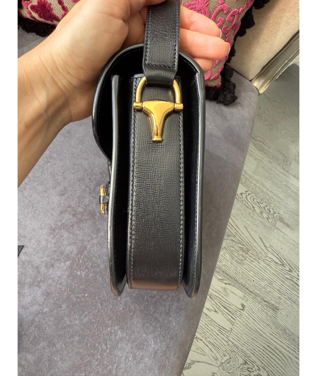 GUCCI Черная сумка через плечо из лакированной кожи, фото 3